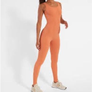 Jet Rib Jumpsuit - Cosmo Orange (size small-new)